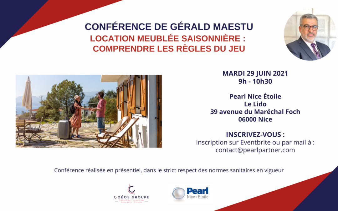 Conférence - Gérald MAESTU - Location meublée saisonnière - COÉOS Groupe