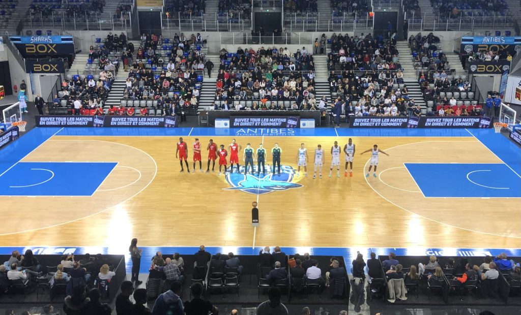 Match de basket Sharks Antibes - Equipe COÉOS Groupe - Partenaires 2